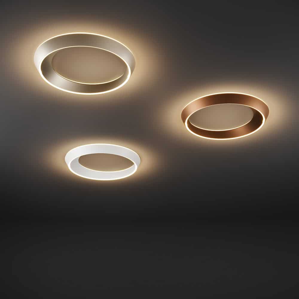 Tidal Soffitto Parete lampada LED 2700K o 3000K novità Lodes 2023 tre varianti colore Prisma Light