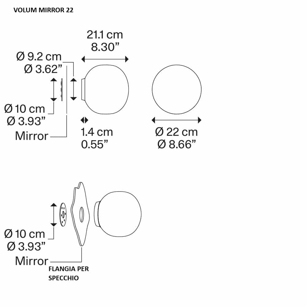 Volum Mirror - Lampada da Parete o Specchio Studio Italia Design - immagine 7
