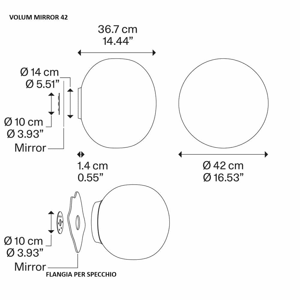 Volum Mirror - Lampada da Parete o Specchio Studio Italia Design - immagine 5
