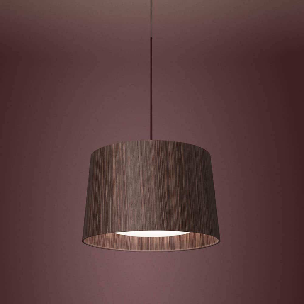 Twiggy Wood Sospensione LED Dimmer asta Burgundy paralume Rosewood FN159007WD3_52 Foscarini Novità 2023 prisma Light