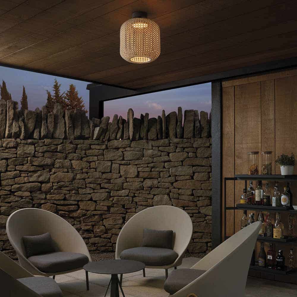 Lampada A Soffitto Moderna Da Esterno Plastica Bianco 1 Luce E27 30W Ip54