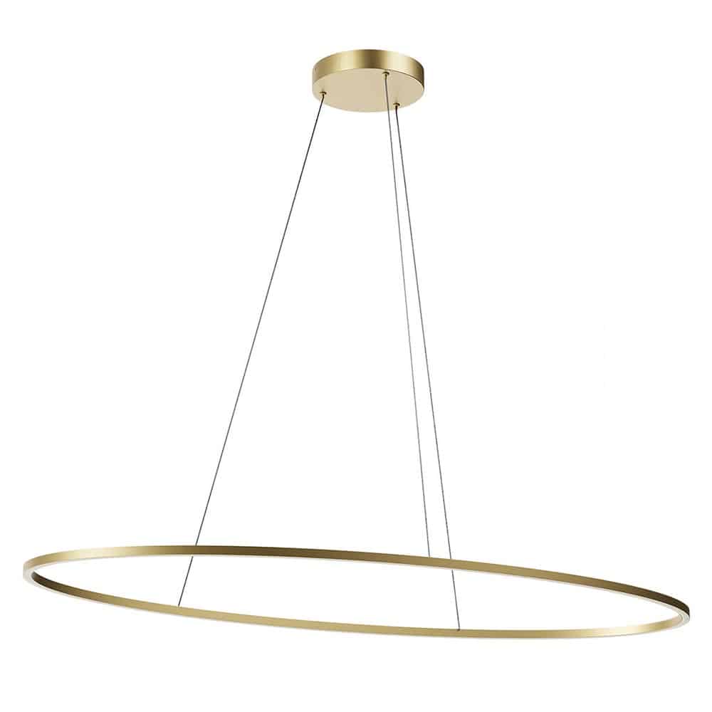 LEO Sospensione Anello Singolo Grande Led 65W Redo Group 01-3341 Colore Oro Opaco Prisma Light