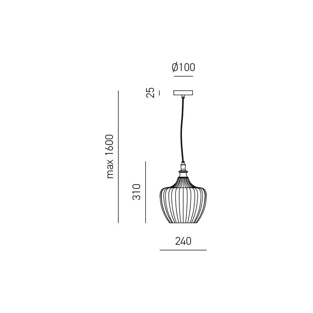 CLEOFE S/10 - Lampada a Sospensione moderna con montatura in metallo e vetro colorato - immagine 2