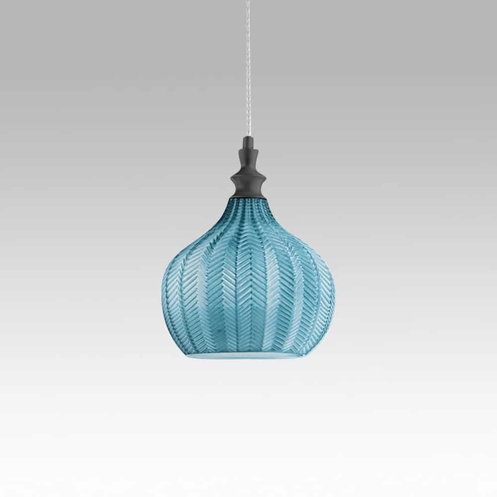 CLEOFE S/11 - Lampada a Sospensione moderna con montatura in metallo e vetro colorato - immagine 2