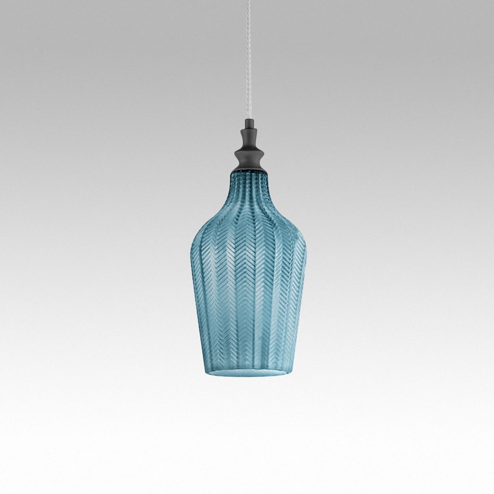CLEOFE S/12 - Lampada a Sospensione moderna con montatura in metallo e vetro colorato - immagine 3
