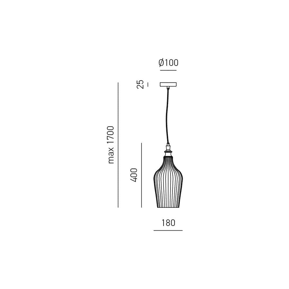 CLEOFE S/12 - Lampada a Sospensione moderna con montatura in metallo e vetro colorato - immagine 5