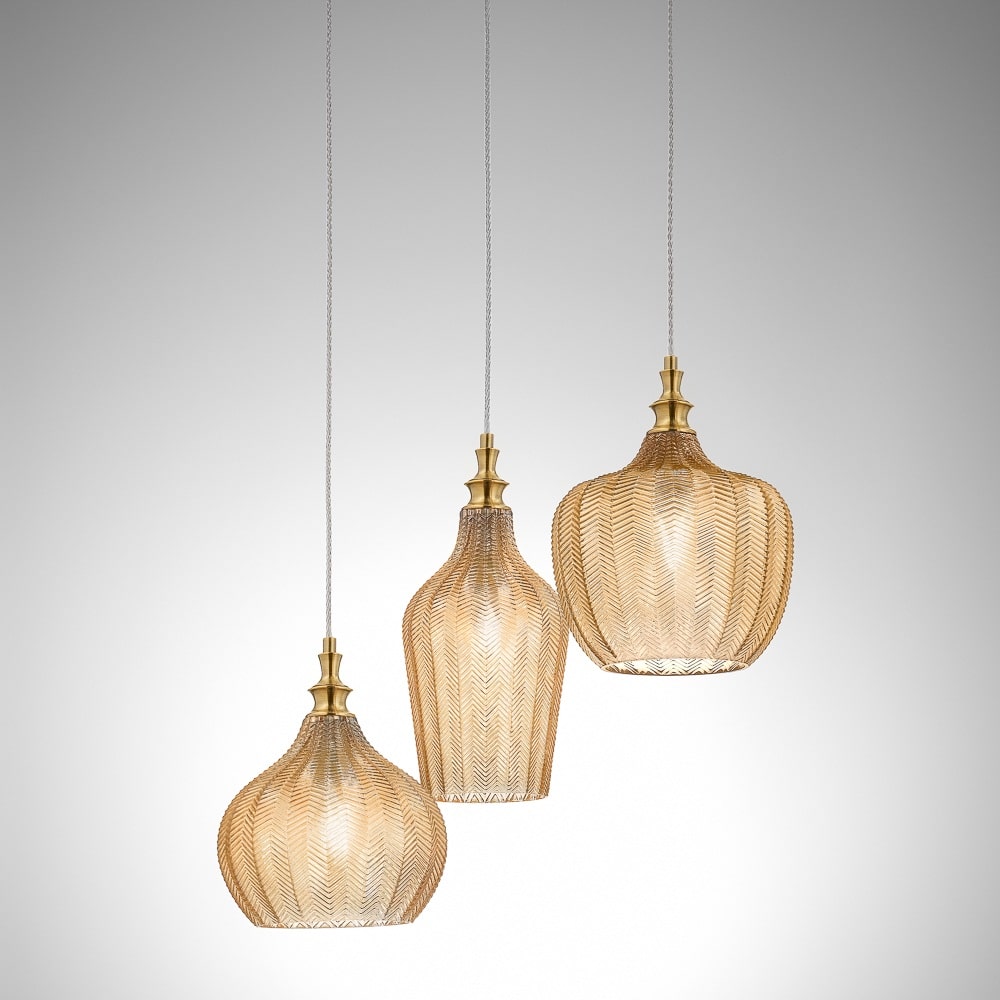 CLEOFE S/3 - Lampada a Sospensione cluster moderna con montatura in metallo e vetro colorato - immagine 3