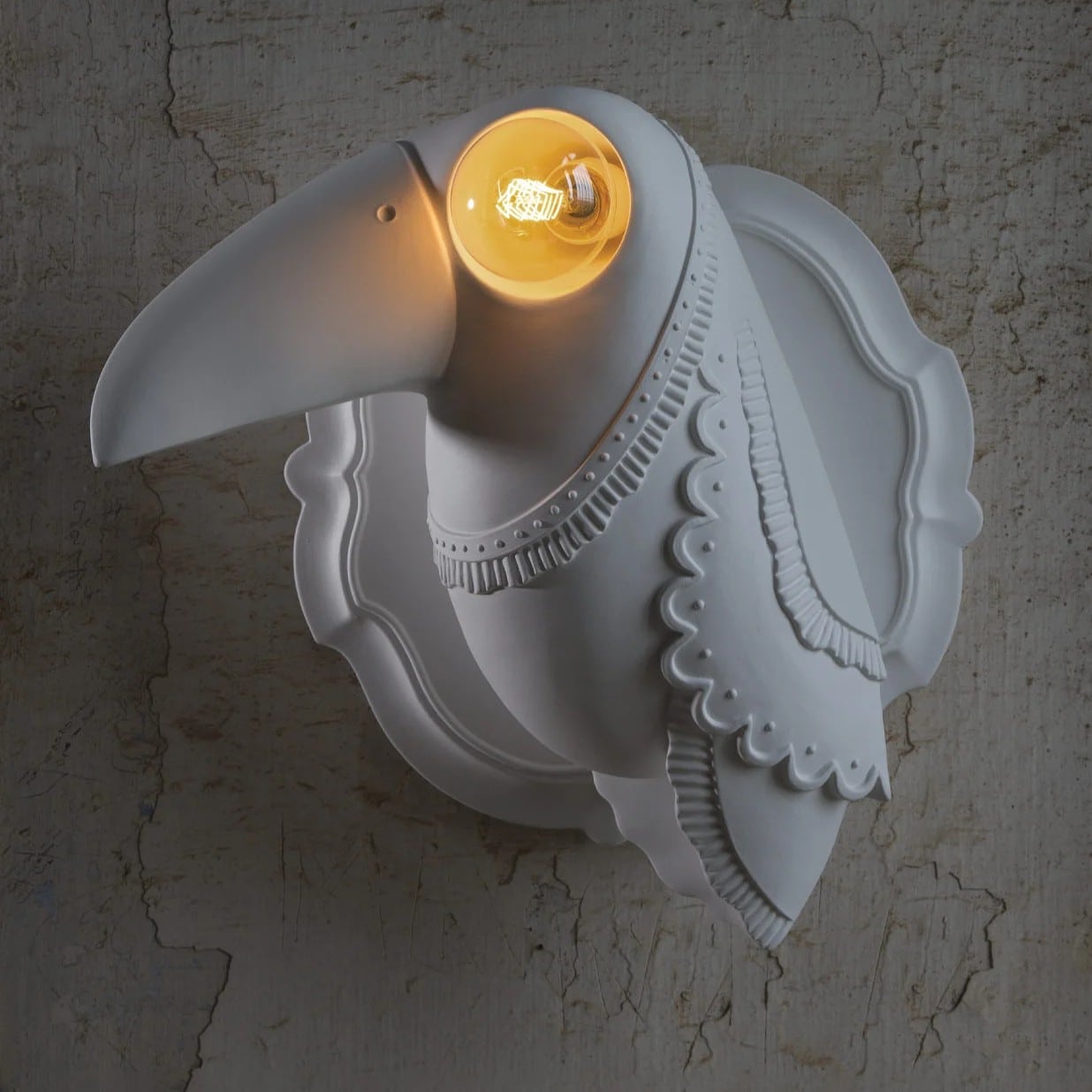 Cubano - Lampada a parete in ceramica bianca. - immagine 3