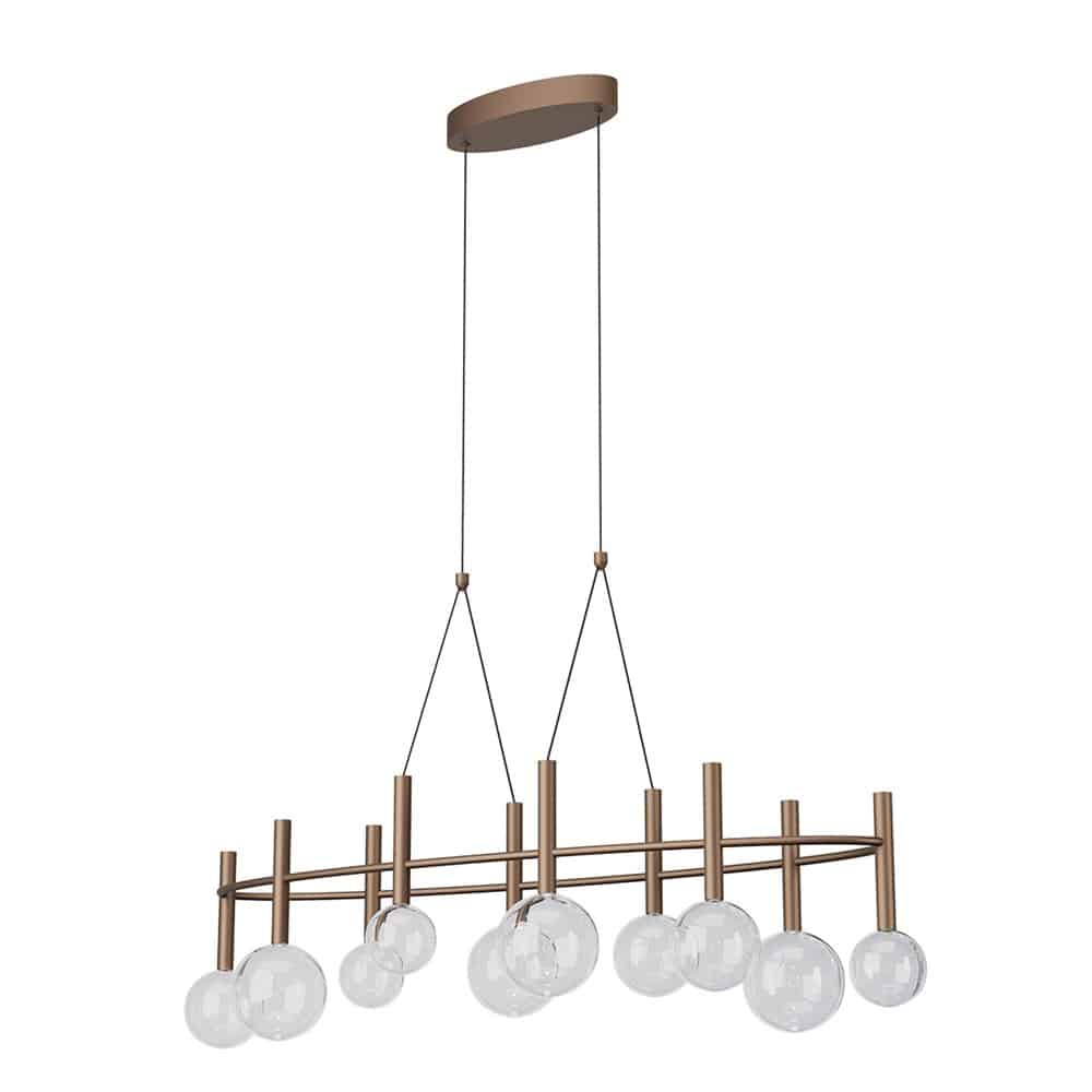 Bolla-Ovale-01-4559-lampada-a-sospensione-a-10-luci-Redogroup-finitura-coffe-opaco-e-sfera-trasparente-Prisma-Light