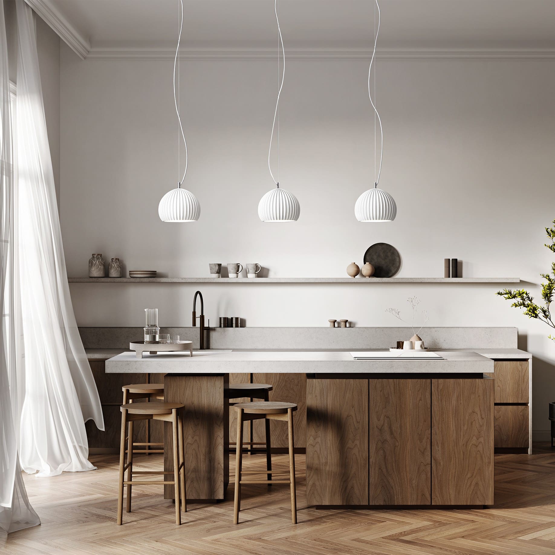 Minea - Lampada a Sospensione in gesso - immagine 3
