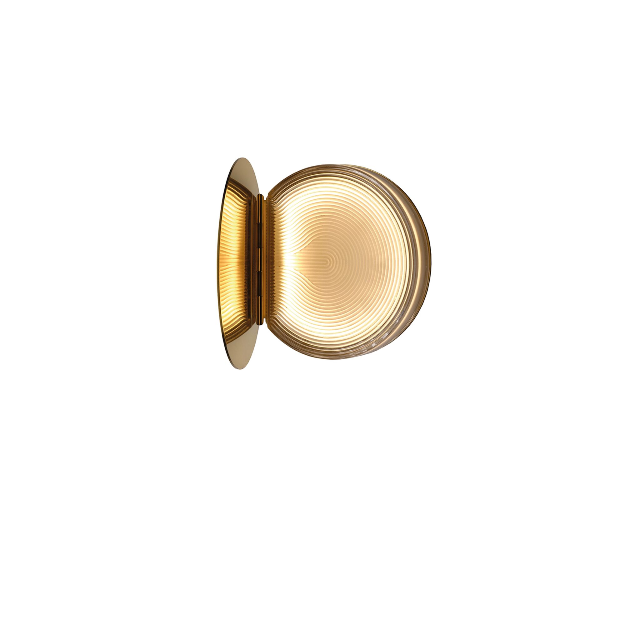 Poudrier Wall DCWèdition lampada-da-parete-per-interni-e-bagni-2700-K-finitura-Gold-aperta-ON-Prisma-Light