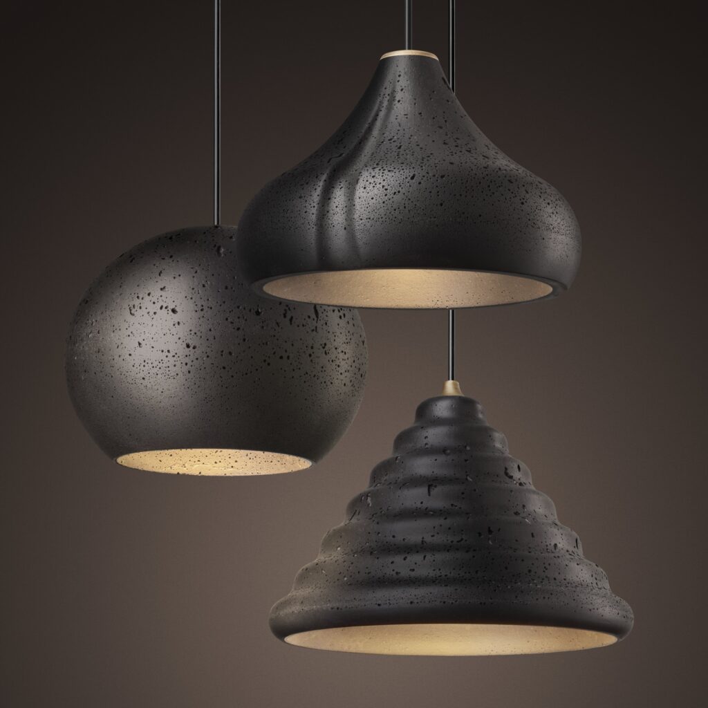EOLIE-Alicudi-Filicudi-Panarea-lampada-a-sospensione-Foscarini-finitura-lava-riciclata-nera-in-cluster-Prisma-Light-scaled.jpg
